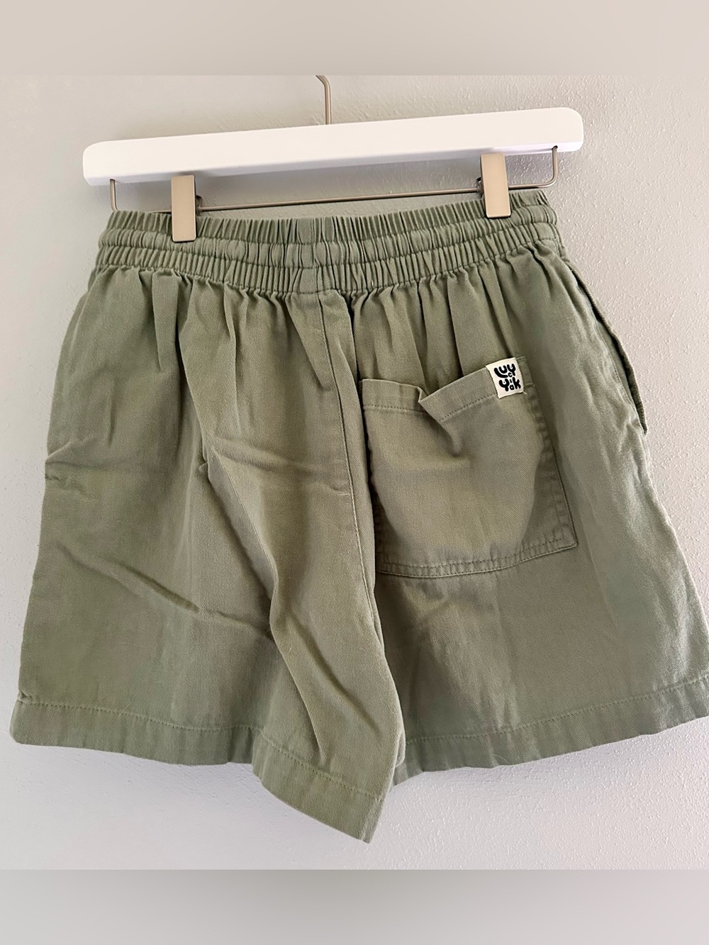 Lucy & Yak Olive Green Elastic Waist Shorts
